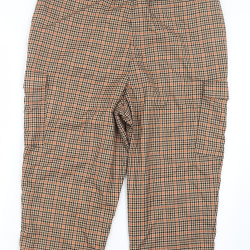 ASOS Mens Orange Houndstooth  Cropped Trousers Size 31 in L21 in