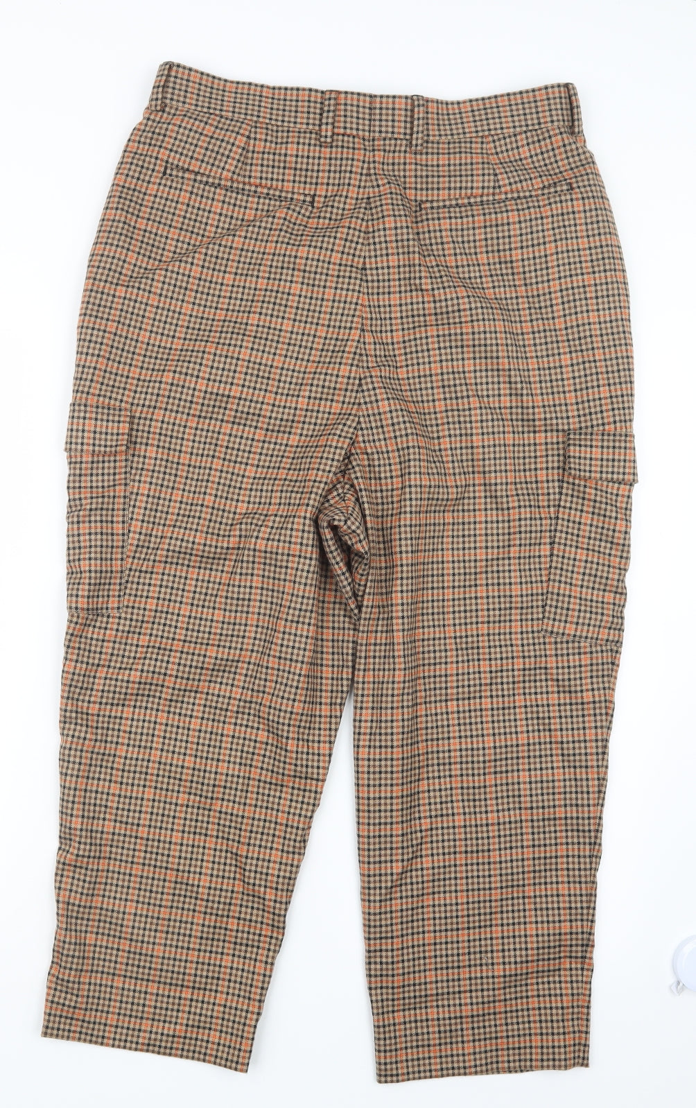 ASOS Mens Orange Houndstooth  Cropped Trousers Size 31 in L21 in