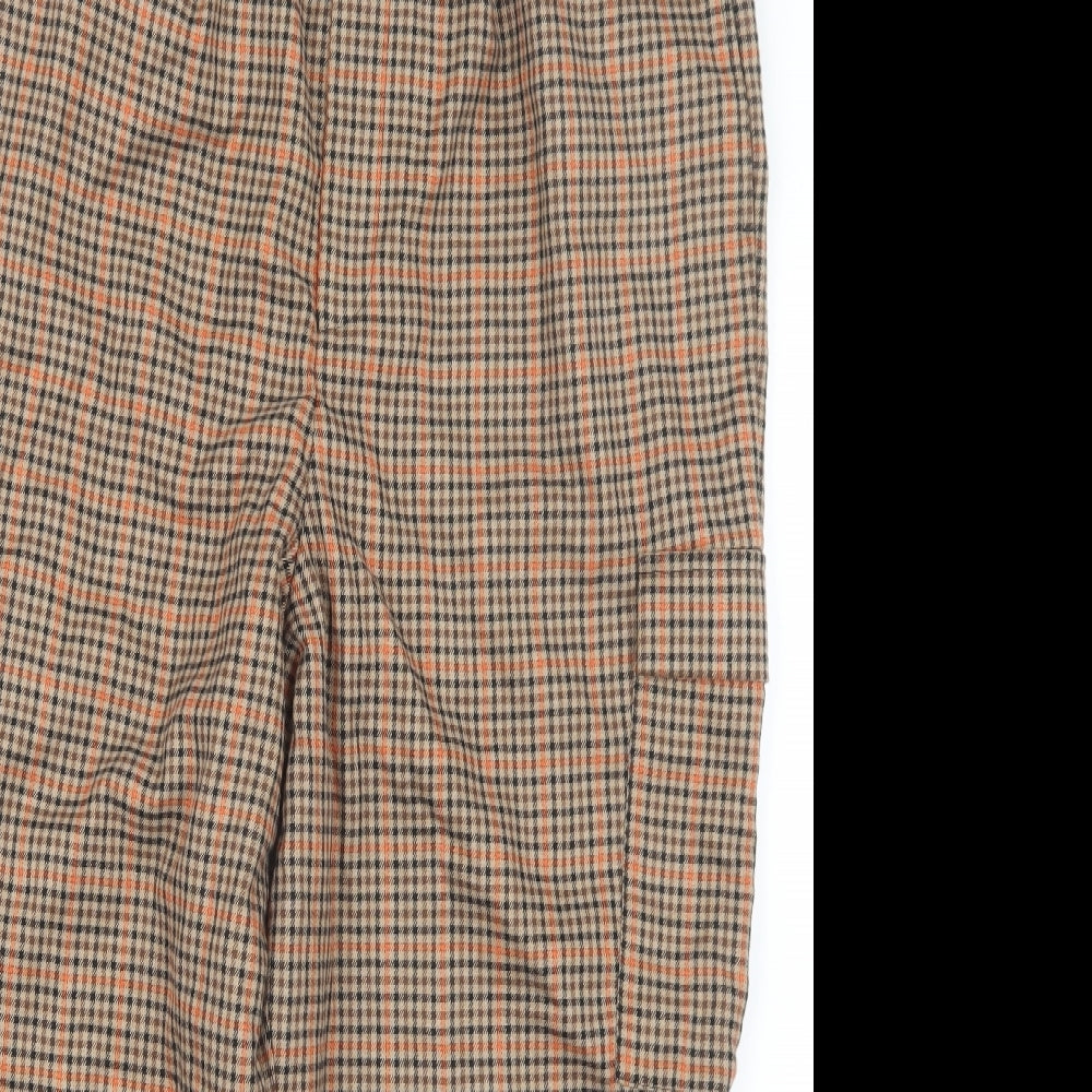 ASOS Mens Orange Houndstooth  Cropped Trousers Size 31 in L21 in