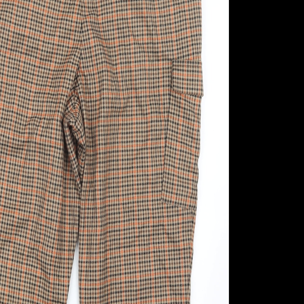 ASOS Mens Orange Houndstooth  Cropped Trousers Size 31 in L21 in