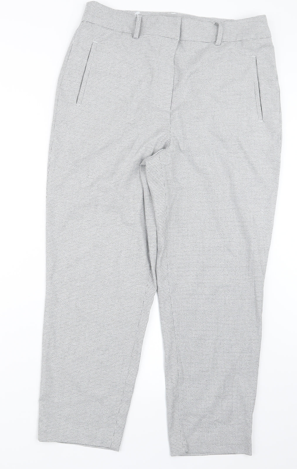 Carolina Belle Womens Grey Houndstooth  Trousers  Size 14 L25.5 in