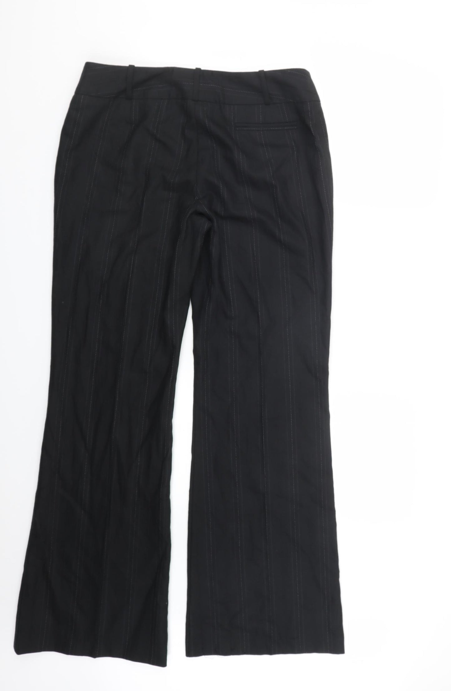 NEXT Womens Black Striped  Trousers  Size 14 L32 in