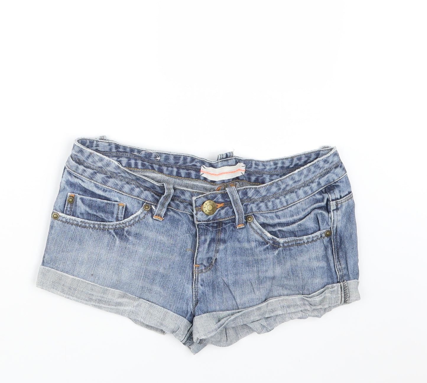 Topshop Womens Blue  Denim Hot Pants Shorts Size 30 in