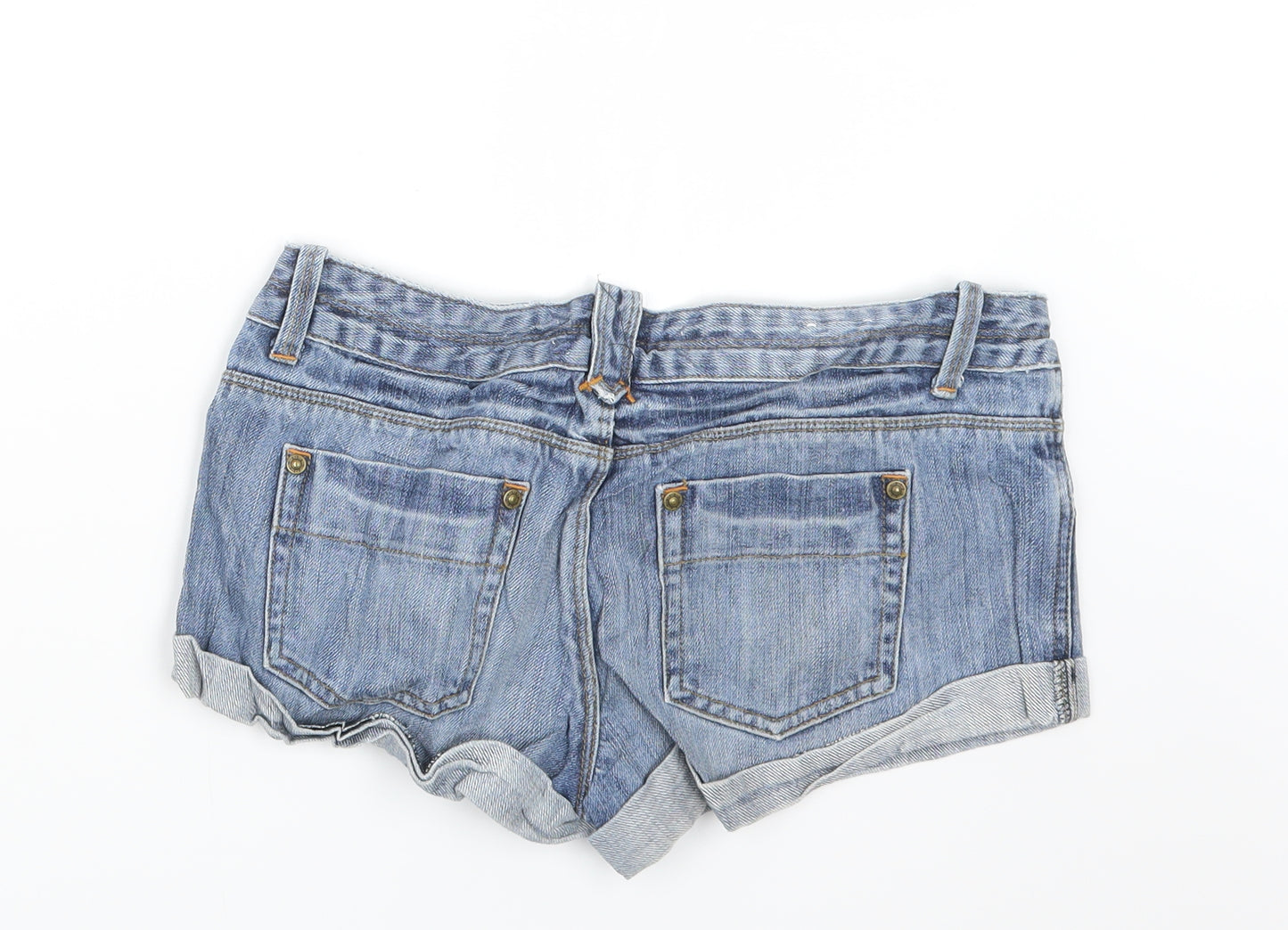 Topshop Womens Blue  Denim Hot Pants Shorts Size 30 in