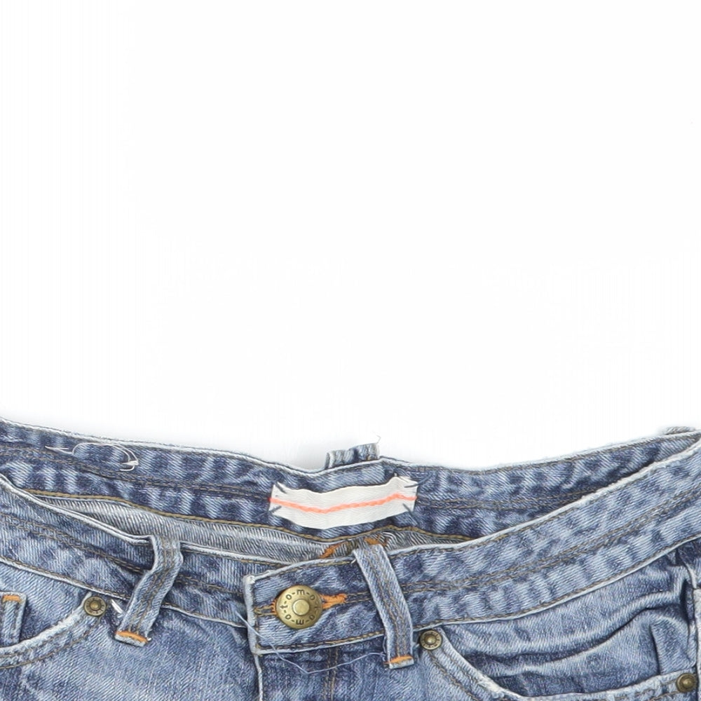 Topshop Womens Blue  Denim Hot Pants Shorts Size 30 in