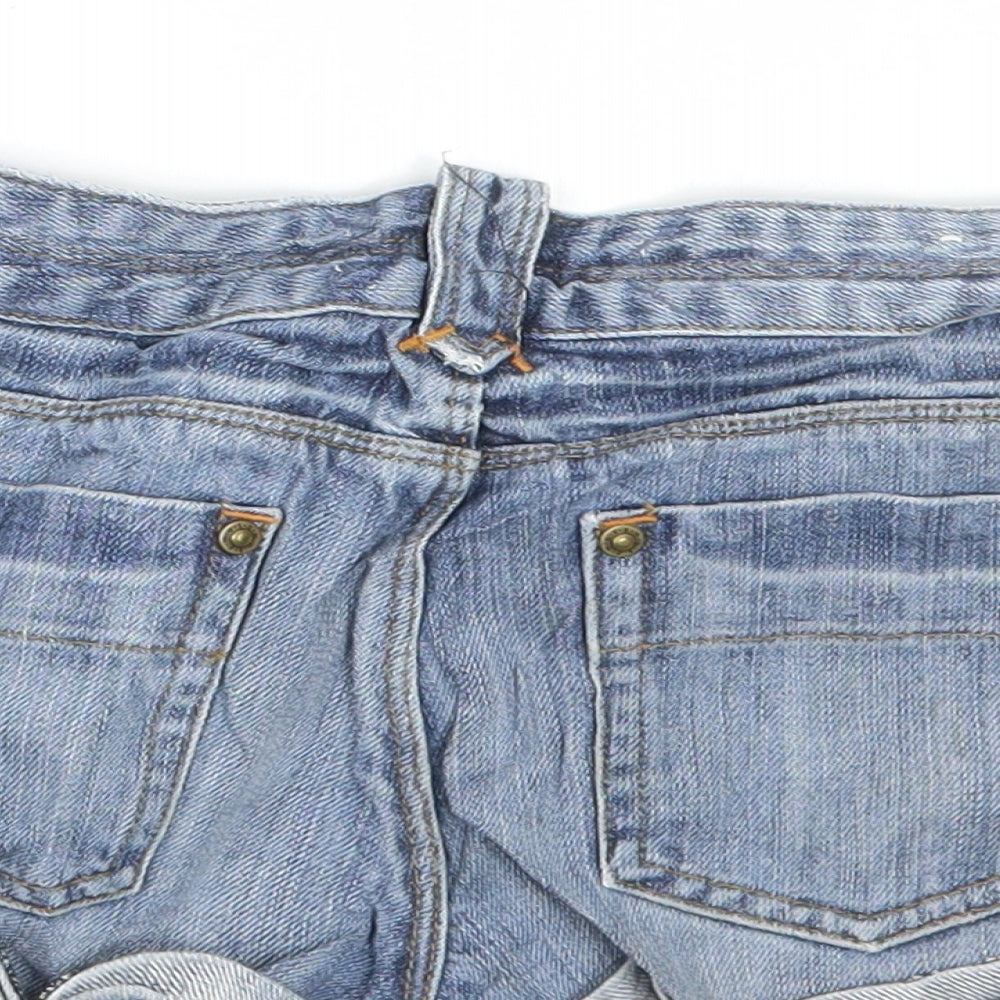 Topshop Womens Blue  Denim Hot Pants Shorts Size 30 in