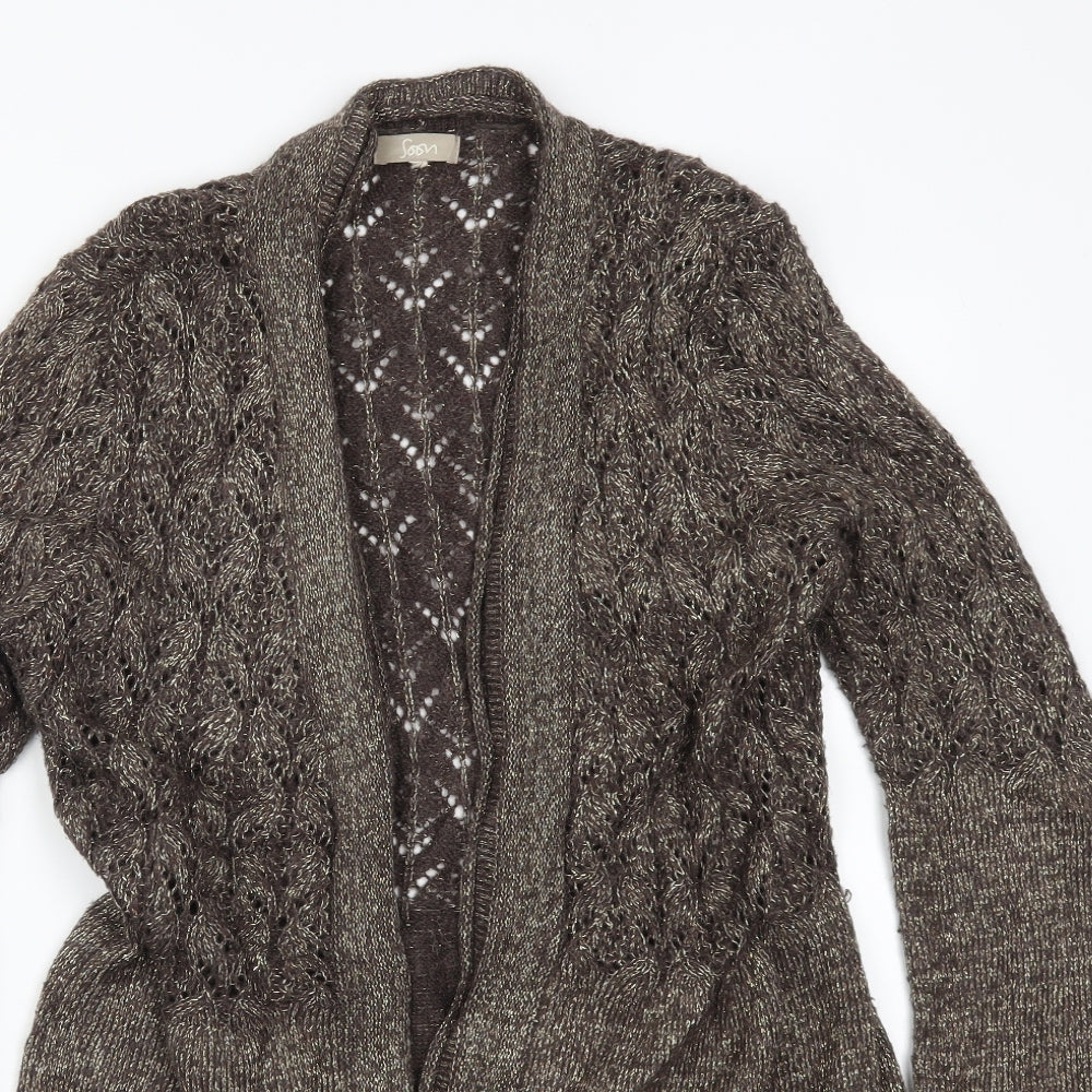 Soon Womens Brown  Knit Cardigan Jumper Size 16