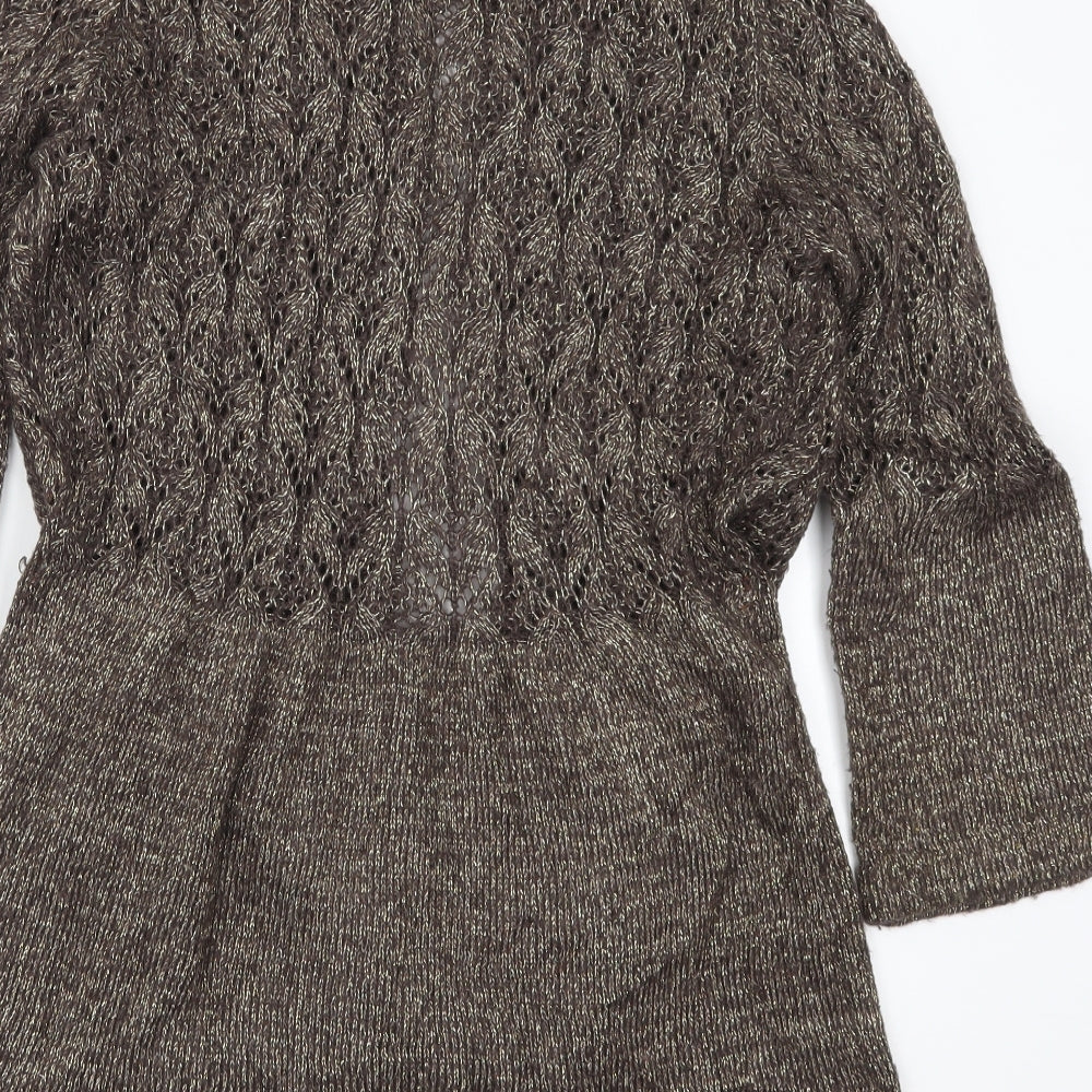 Soon Womens Brown  Knit Cardigan Jumper Size 16