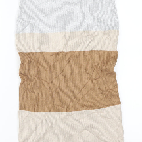 Marks and Spencer Womens Beige Striped  Straight & Pencil Skirt Size S