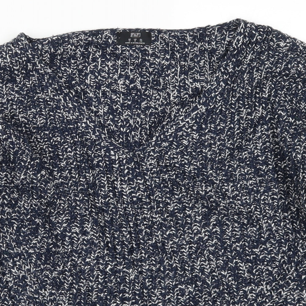 F&F Womens Blue  Knit Pullover Jumper Size 12