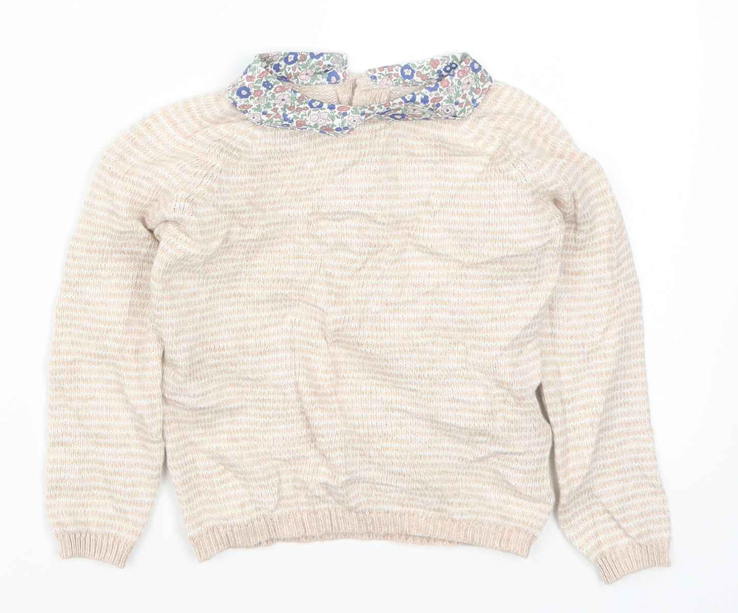Marks and Spencer Girls Pink Striped  Pullover Jumper Size 12-18 Months