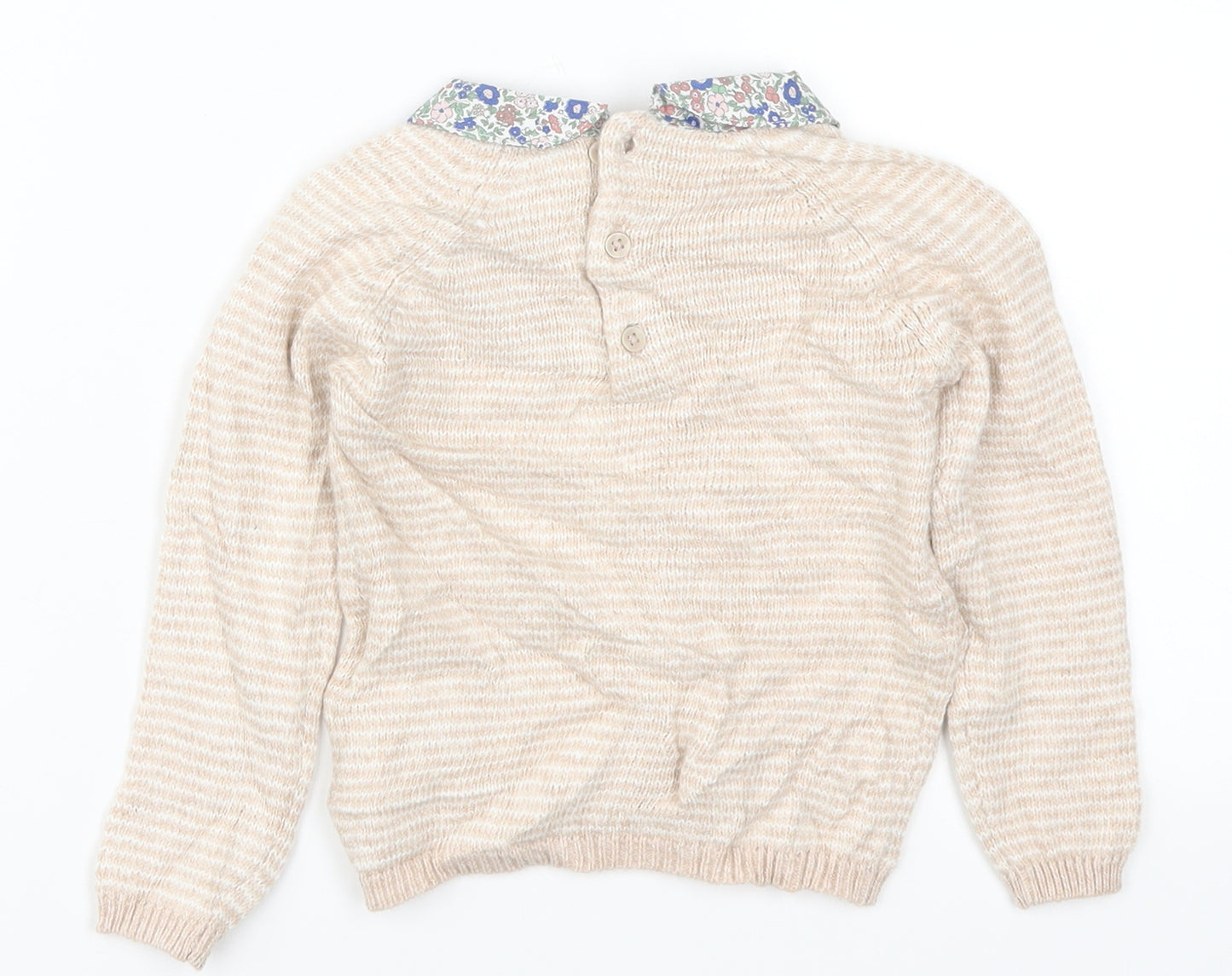Marks and Spencer Girls Pink Striped  Pullover Jumper Size 12-18 Months