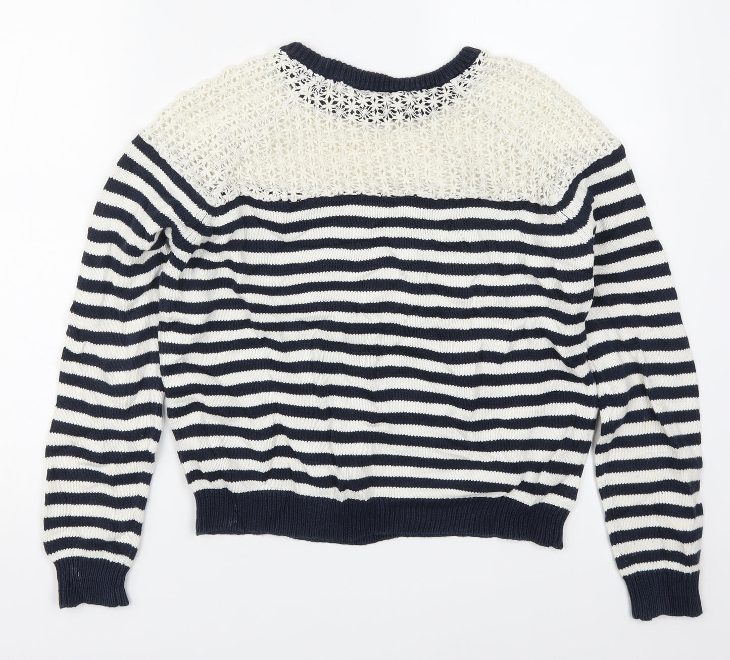 Topshop Womens Blue Striped Knit Pullover Jumper Size 10