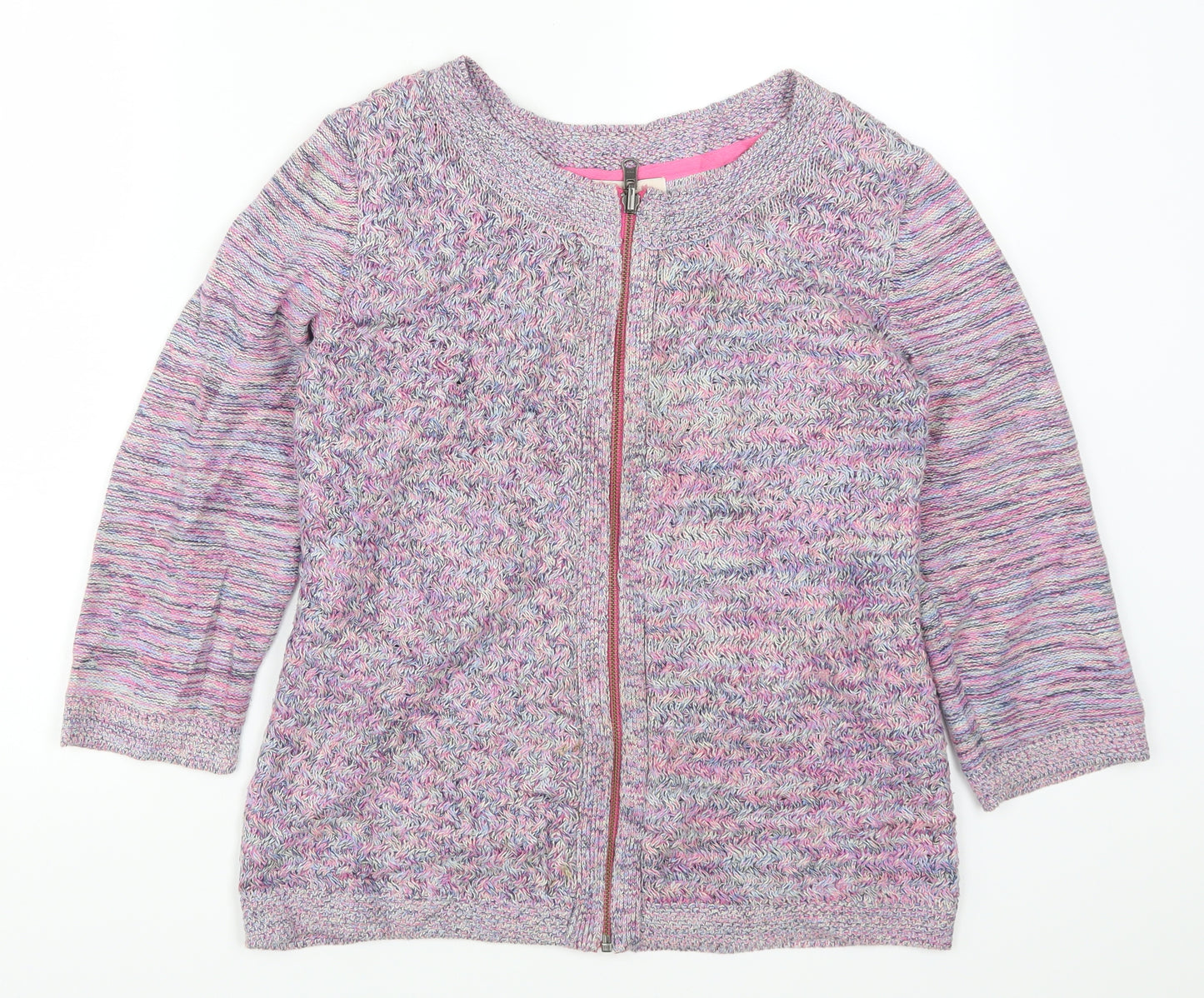 Per Una Womens Purple  Knit Full Zip Jumper Size 10  - Pink