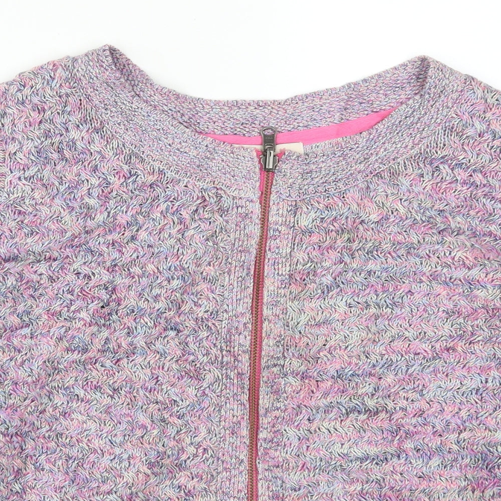 Per Una Womens Purple  Knit Full Zip Jumper Size 10  - Pink