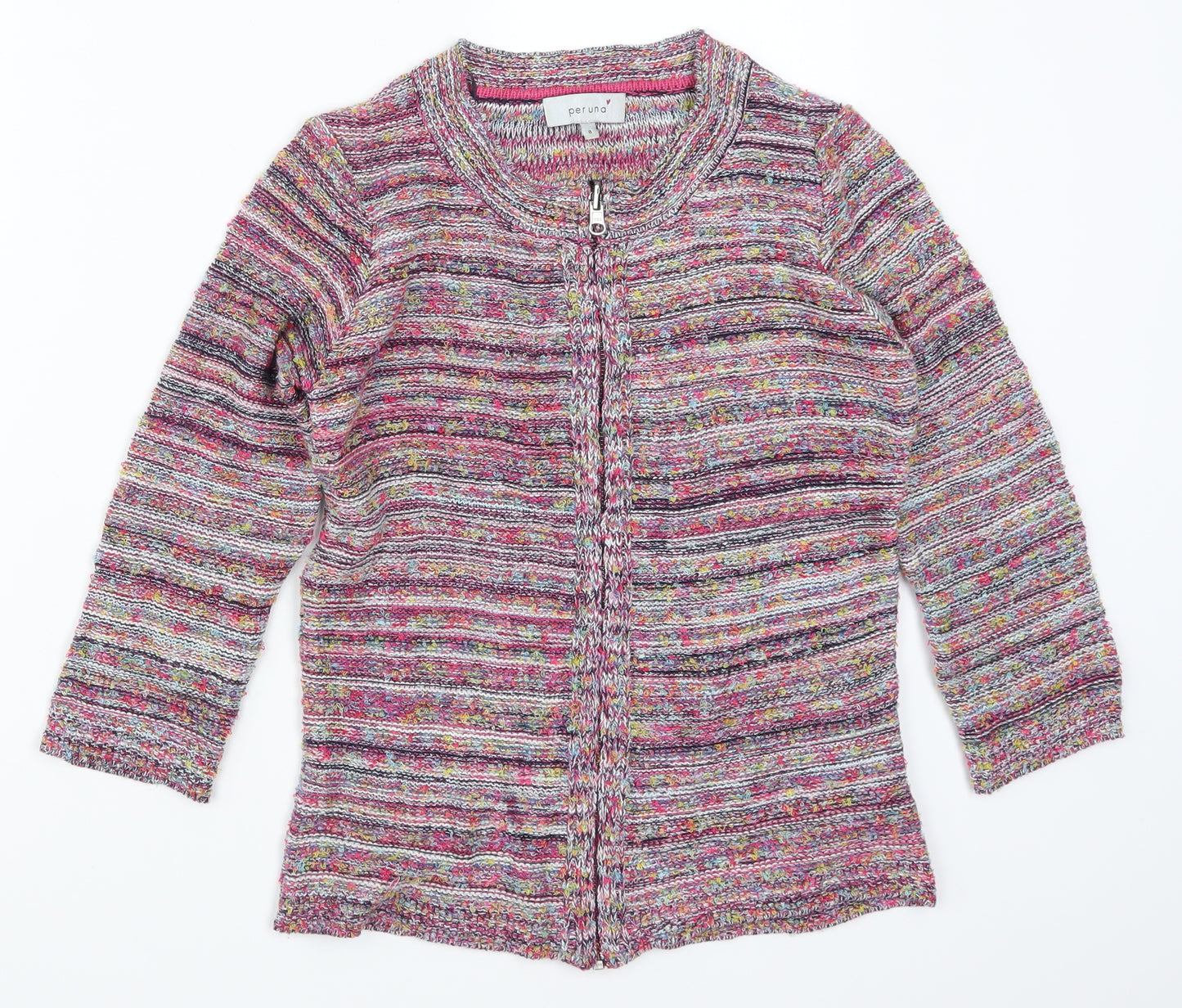 Per Una Womens Pink  Knit Full Zip Jumper Size 8