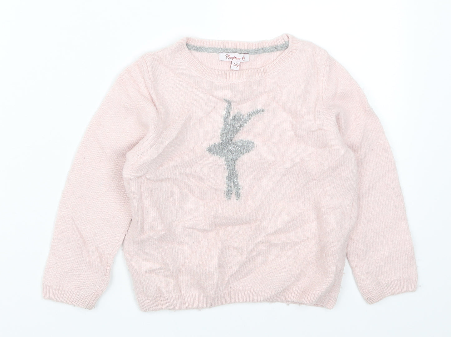 Confiture Girls Pink   Pullover Jumper Size 4-5 Years  - Ballerina