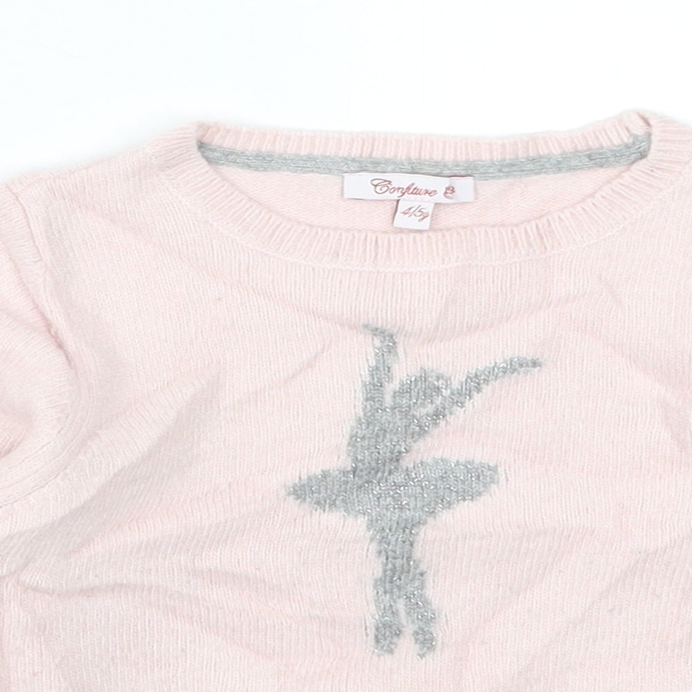 Confiture Girls Pink   Pullover Jumper Size 4-5 Years  - Ballerina