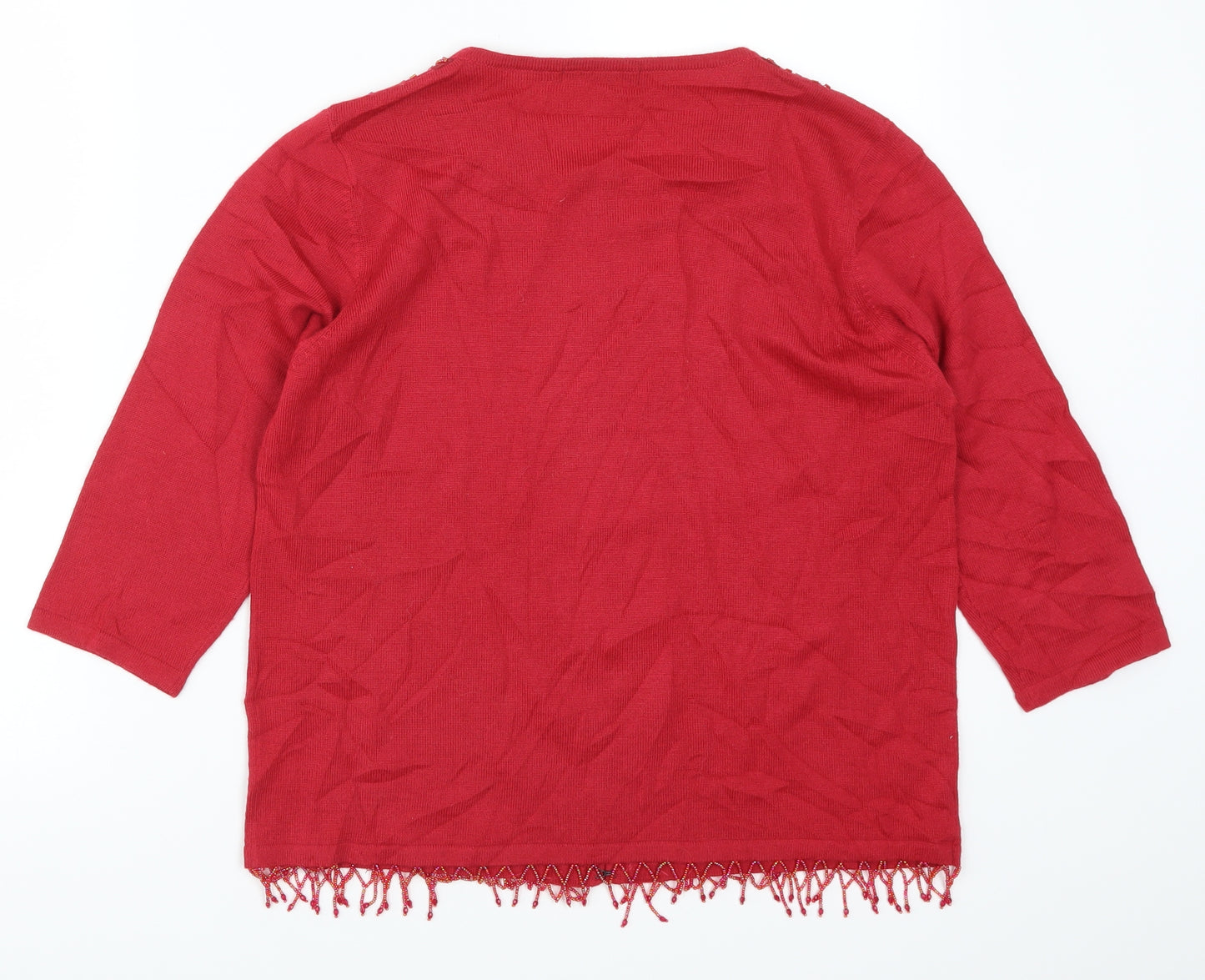 Marks and Spencer Womens Red  Knit Cardigan Jumper Size 16
