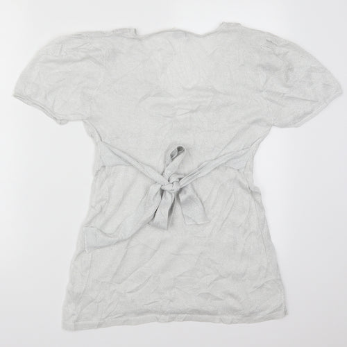 Melyssa Womens Silver   Basic T-Shirt Size M