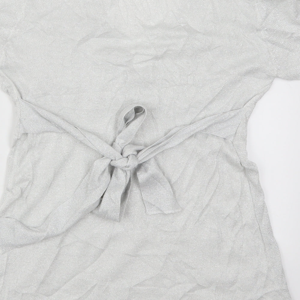Melyssa Womens Silver   Basic T-Shirt Size M