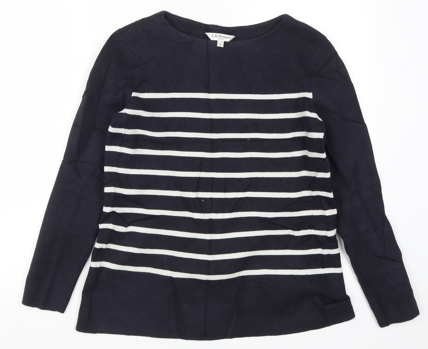 LK Bennett Womens Blue Striped  Pullover Jumper Size S