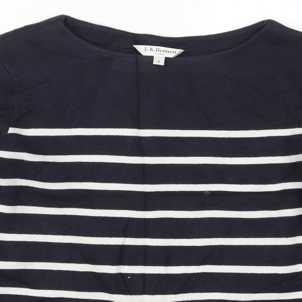 LK Bennett Womens Blue Striped  Pullover Jumper Size S