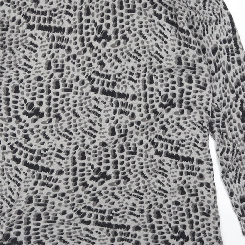 David Emanuel Womens Grey Animal Print  Pullover Jumper Size M