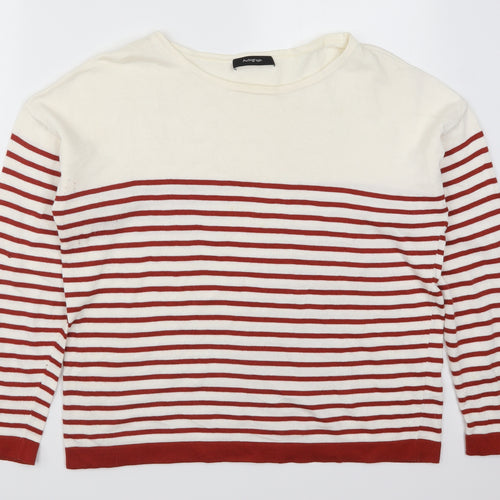 Marks and Spencer Womens Red Striped Knit Pullover Jumper Size 14