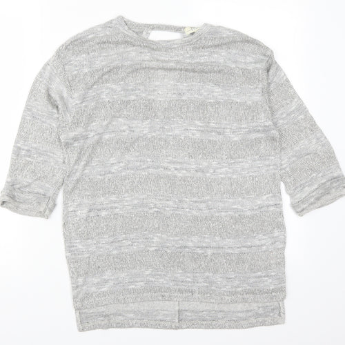 Papaya Womens Silver Striped  Pullover Jumper Size S