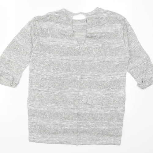 Papaya Womens Silver Striped  Pullover Jumper Size S
