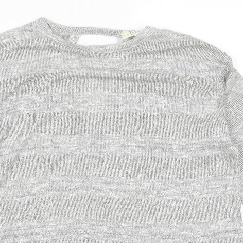 Papaya Womens Silver Striped  Pullover Jumper Size S