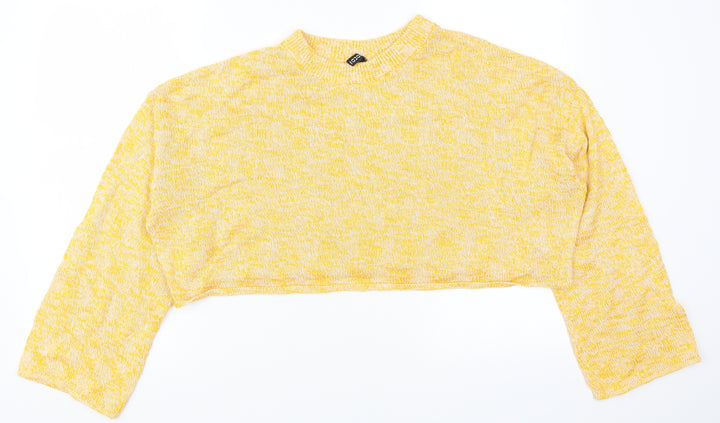 H&M Womens Yellow  Knit Pullover Jumper Size L