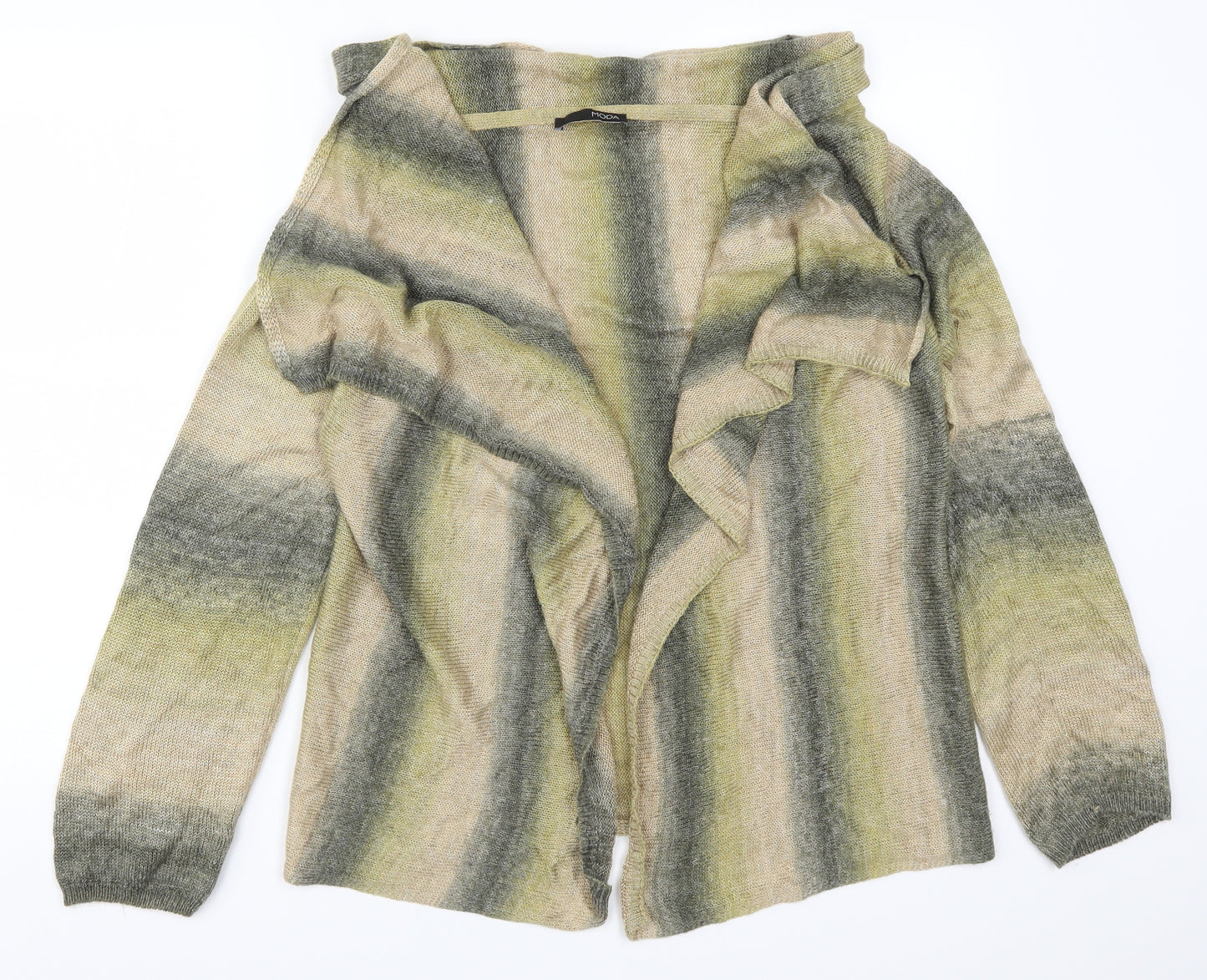 George Womens Beige Striped Knit Cardigan Jumper Size 14
