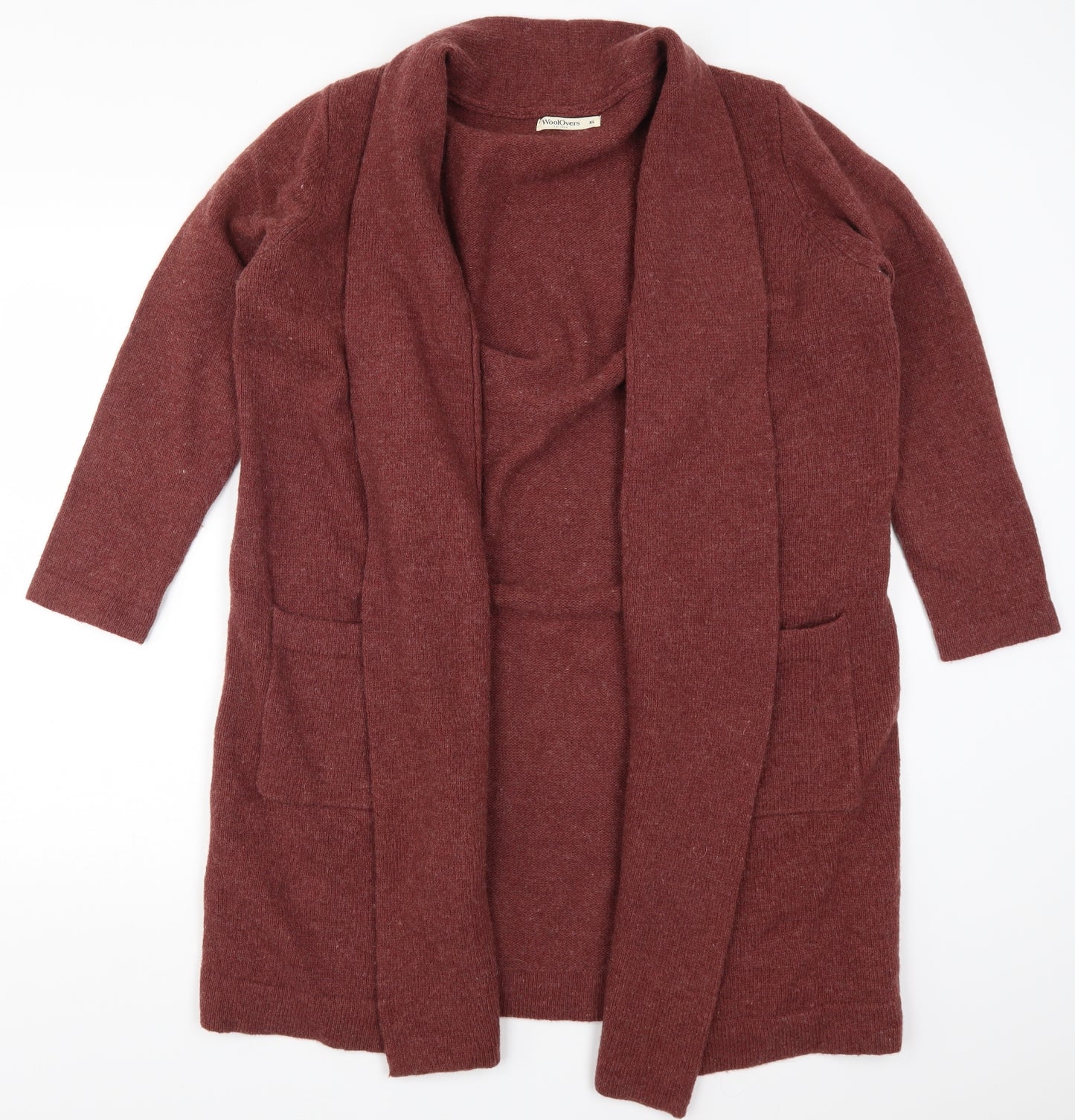Woolovers Womens Red  Knit Cardigan Jumper Size XL