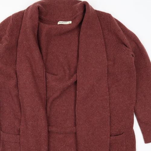 Woolovers Womens Red  Knit Cardigan Jumper Size XL