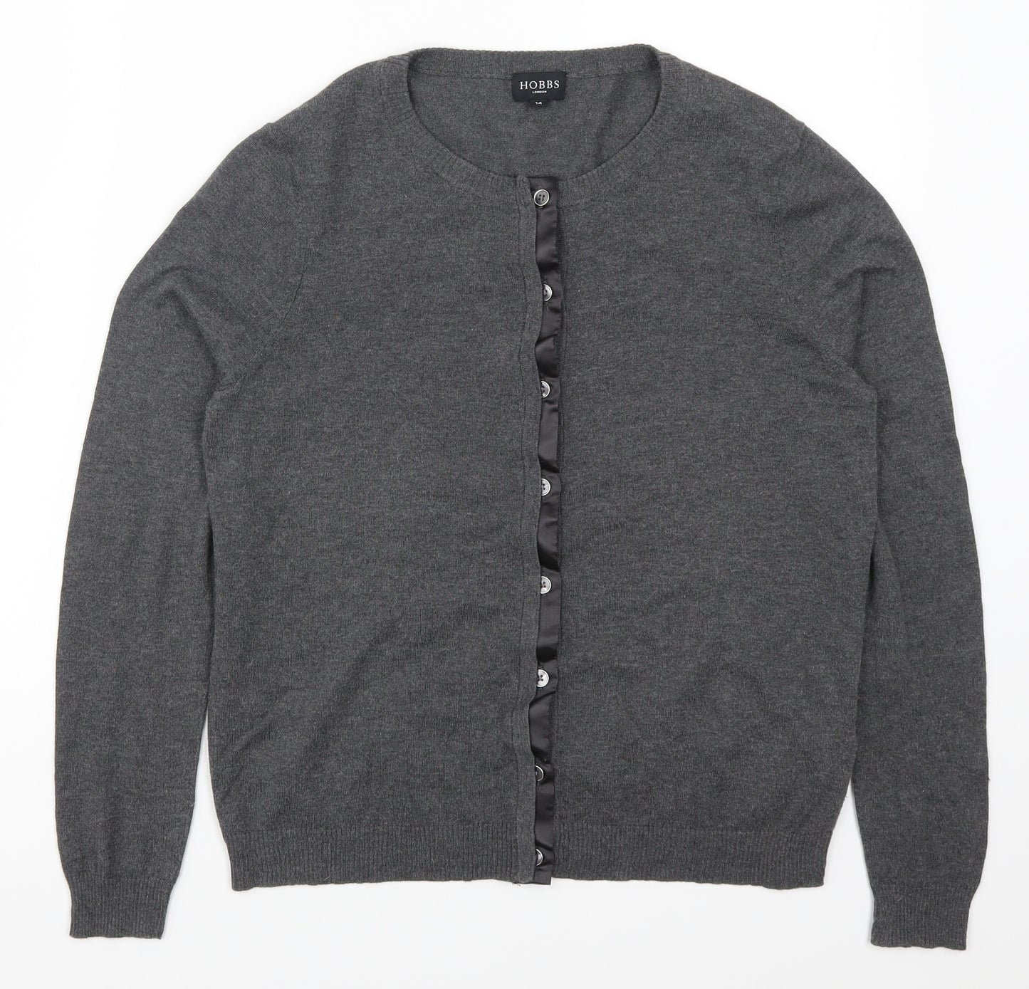 Hobbs Womens Grey  Knit Cardigan Jumper Size 14