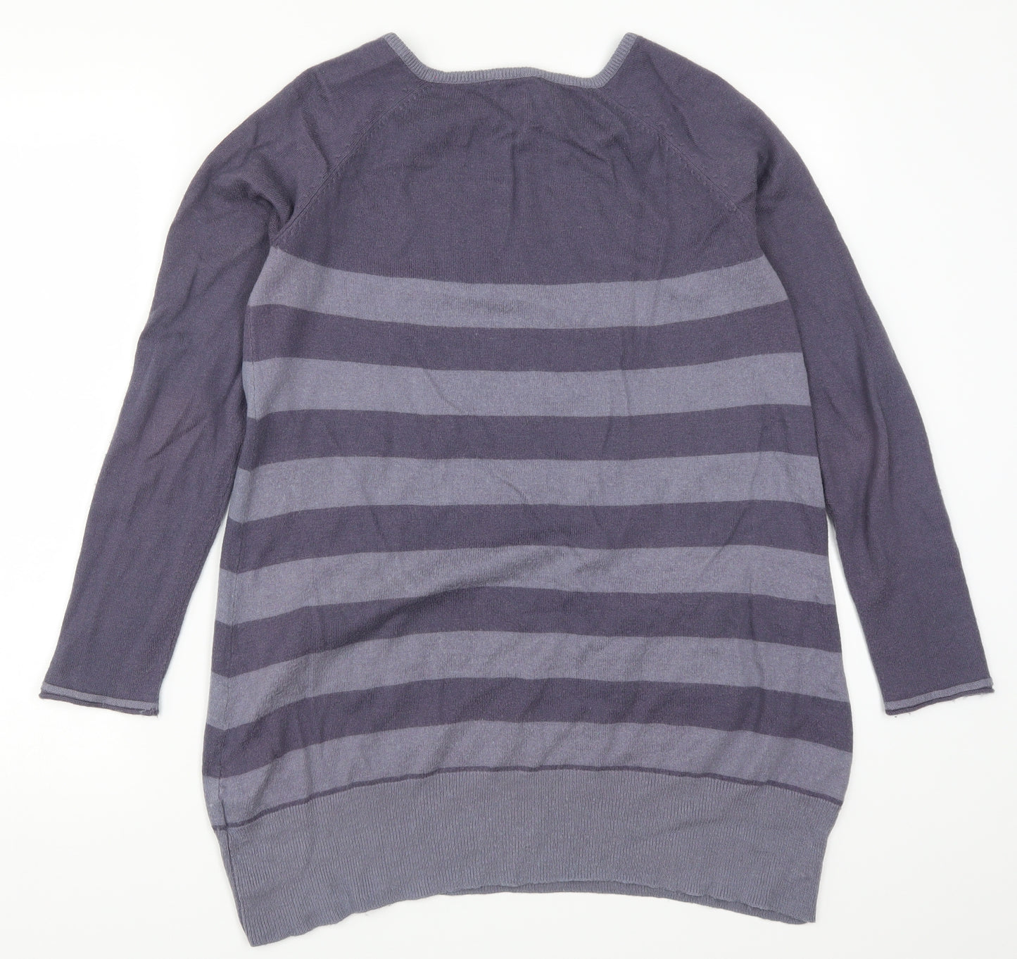 Bip Bip Womens Purple Striped Knit Pullover Jumper Size XL