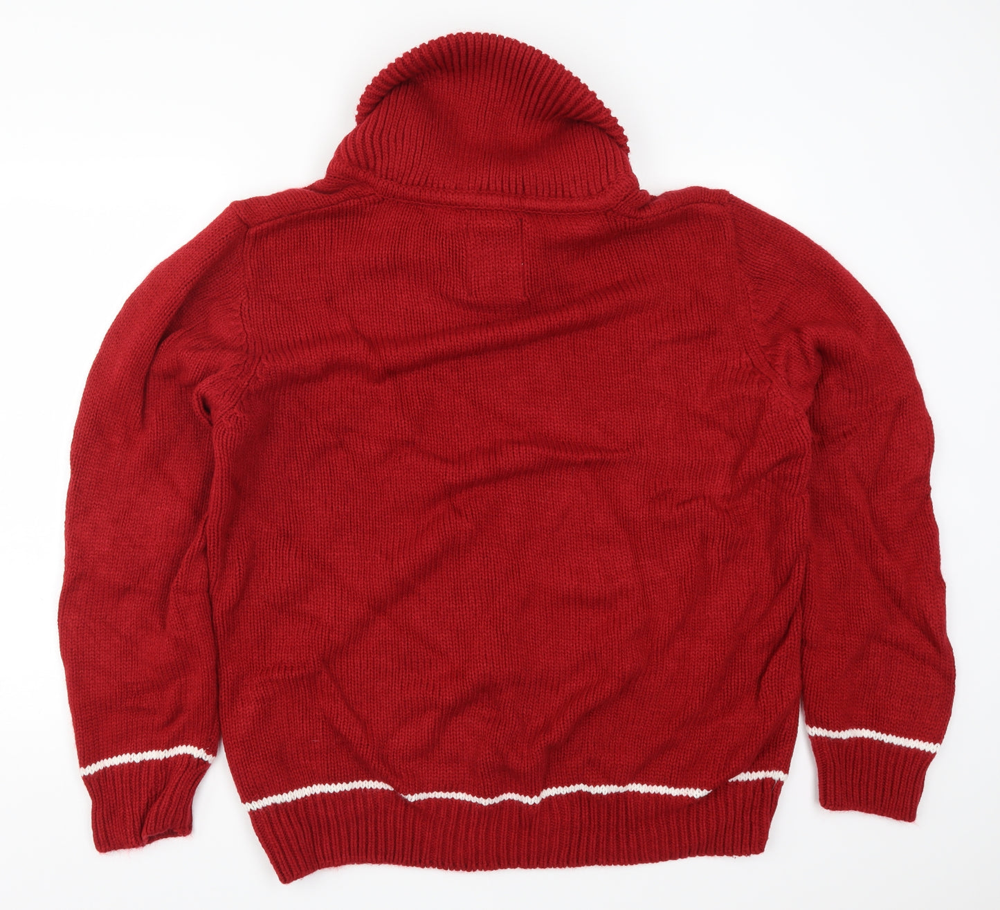 Matalan Mens Green Geometric Knit Pullover Jumper Size XL