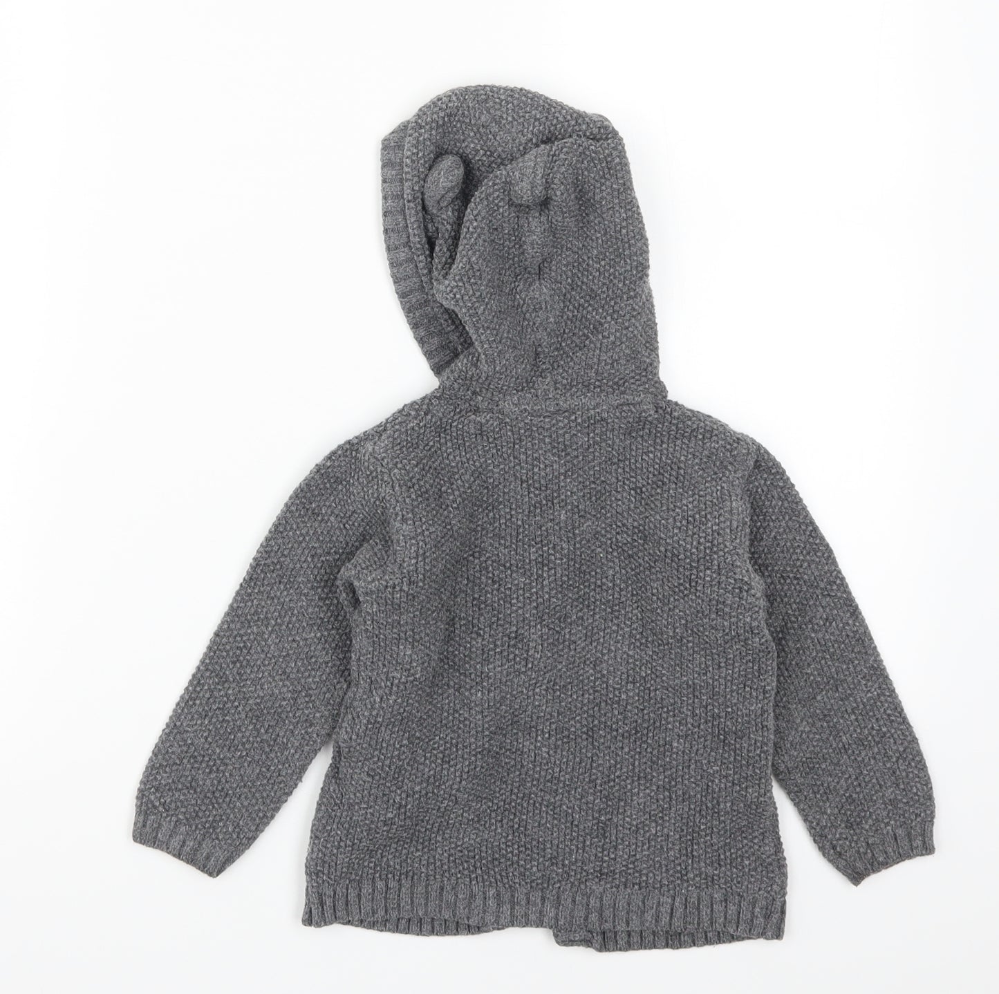 H&M Boys Grey  Knit Cardigan Jumper Size 2 Years