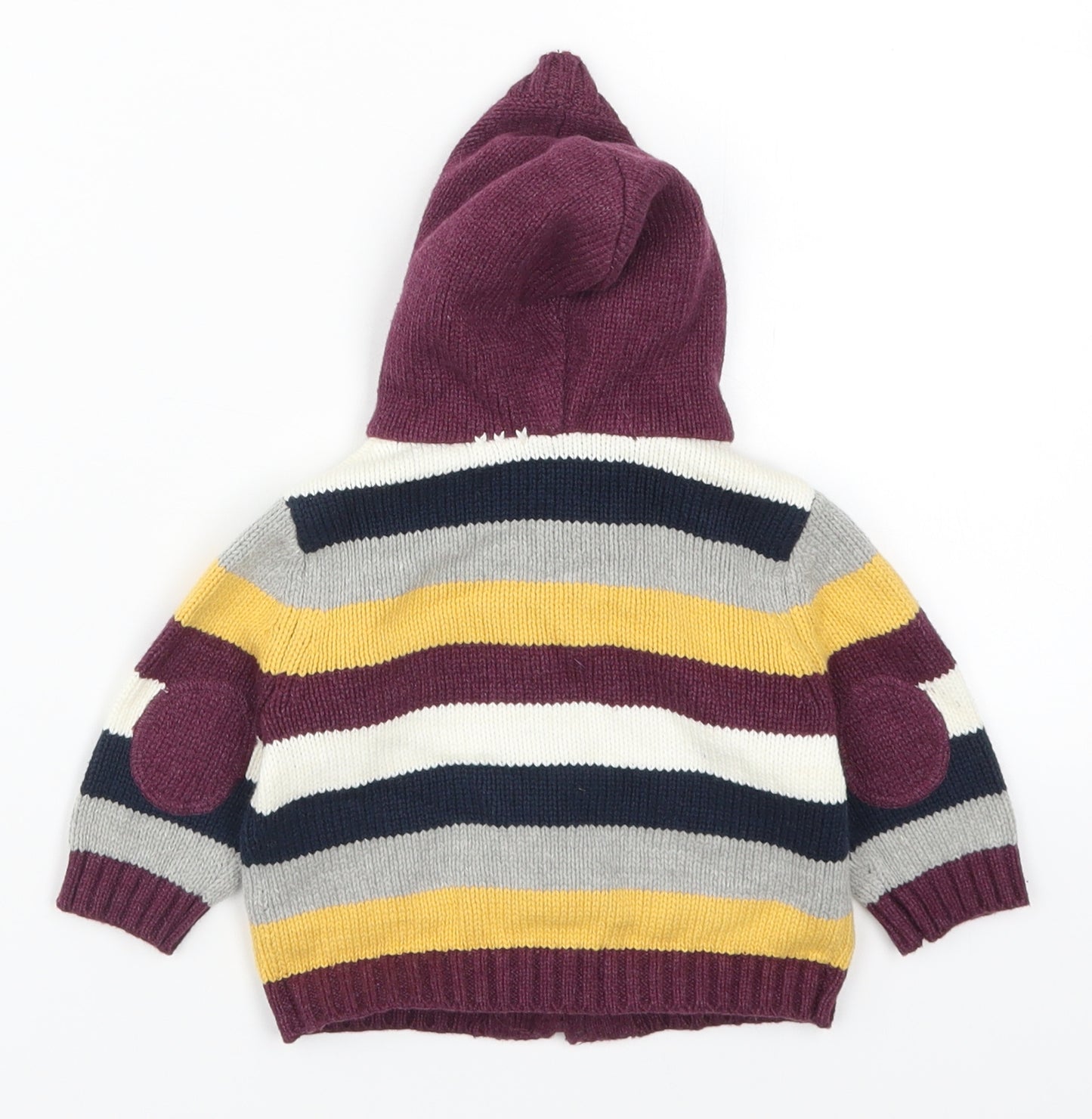 St Bernard Boys Multicoloured Striped Knit Full Zip Jumper Size 3-6 Months