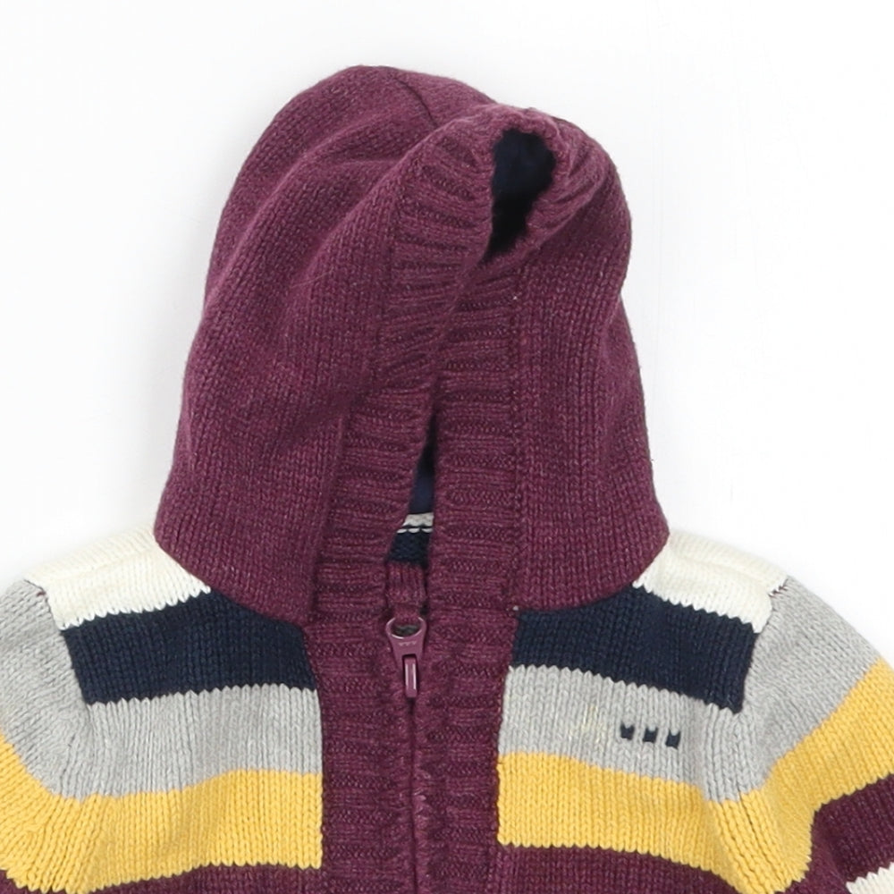 St Bernard Boys Multicoloured Striped Knit Full Zip Jumper Size 3-6 Months
