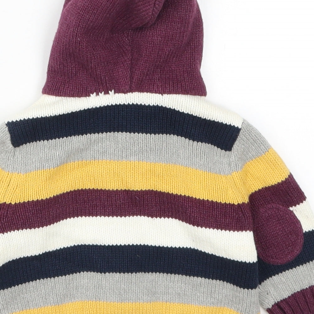 St Bernard Boys Multicoloured Striped Knit Full Zip Jumper Size 3-6 Months
