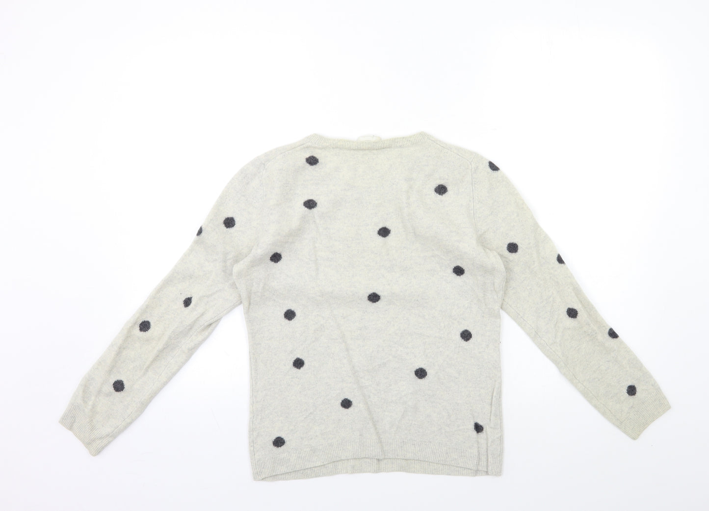 The White Company Womens Beige Polka Dot Knit Pullover Jumper Size M