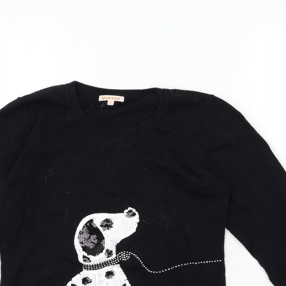 Blue Zoo Girls Black  Knit Pullover Jumper Size 11-12 Years