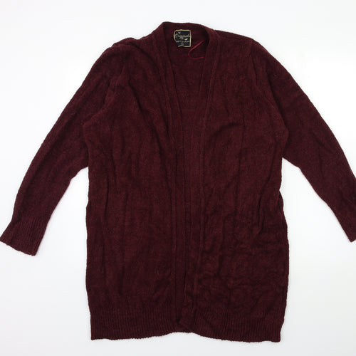 Original Womens Red  Knit Cardigan Jumper Size M