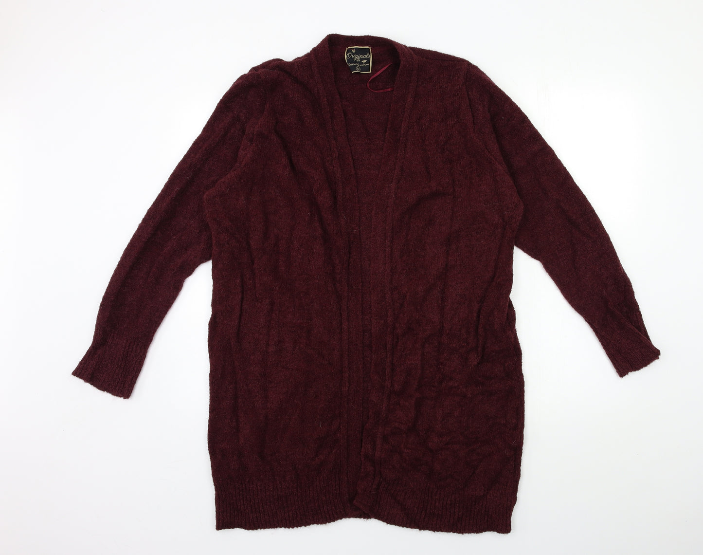 Original Womens Red  Knit Cardigan Jumper Size M