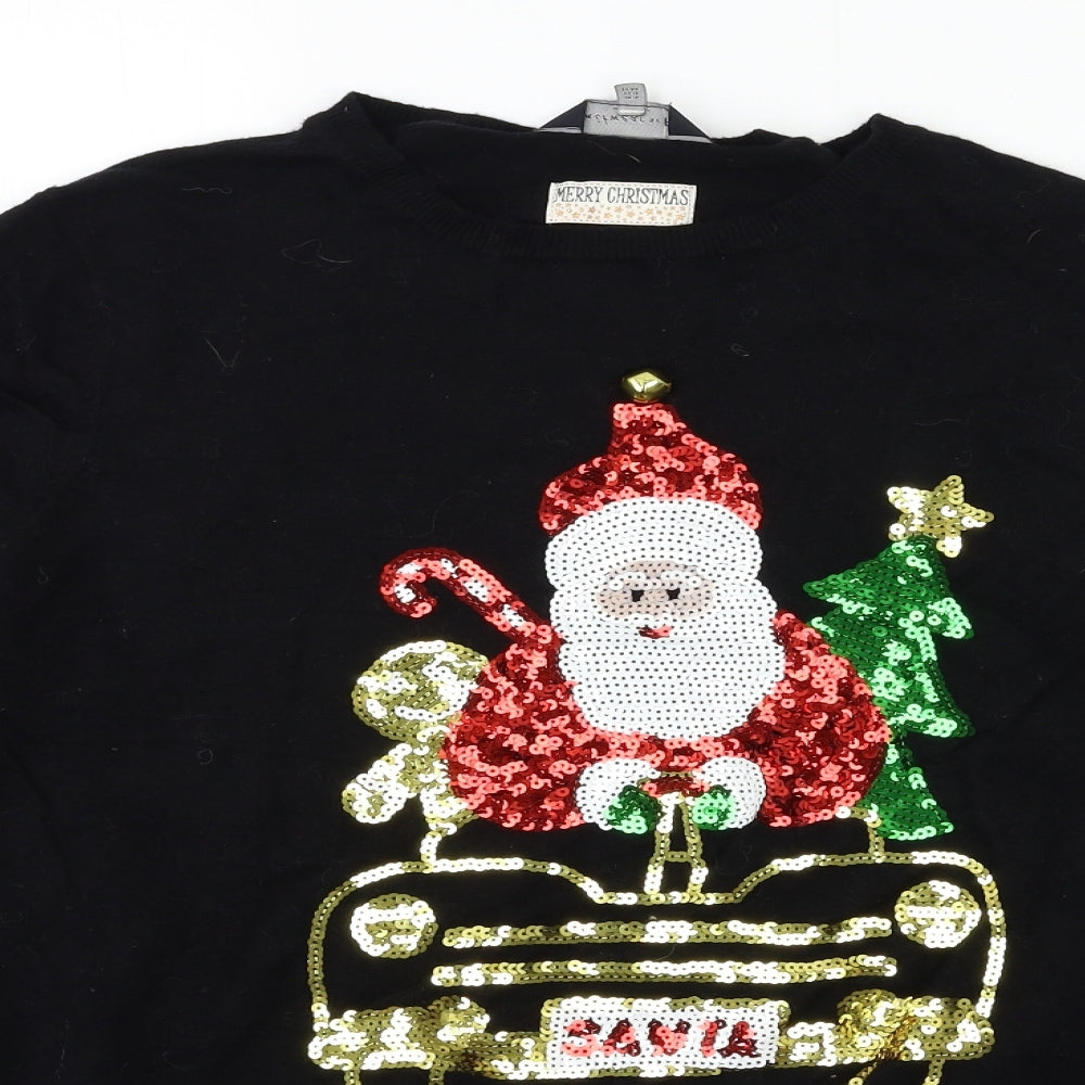 F&F Womens Black  Knit Pullover Jumper Size 16  - CHRISTMAS