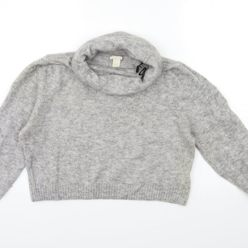 H&M Womens Grey  Knit Pullover Jumper Size XS