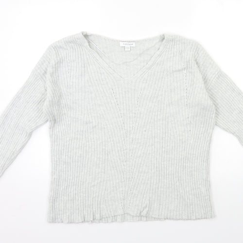 Topshop Womens Grey  Knit Pullover Jumper Size S